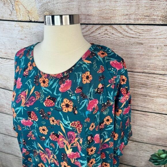 LuLaRoe Women's XS Floral Tunic Top Multicolor Stretchy Soft - Picture 4 of 6